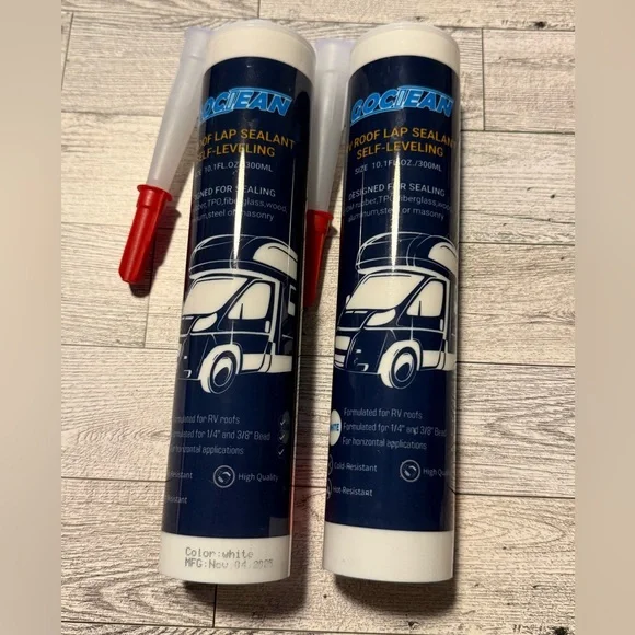 RV Roof Sealant Self-Leveling Lap Sealant White, Camper Caulk for RV Roof Repair - Picture 1 of 5